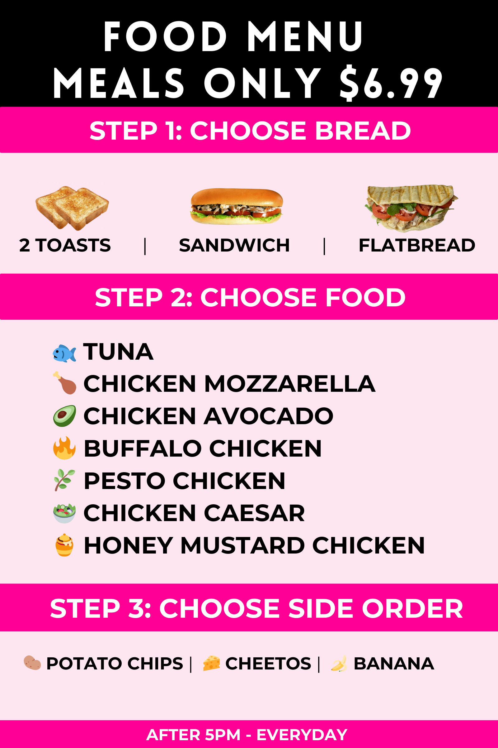 Drip n Dip food menu meals only 6.99 Fort Lauderdale 