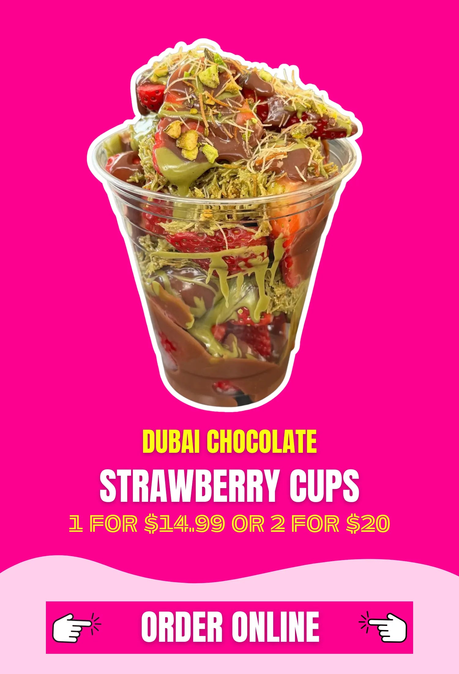 Drip n Dip - Best Dubai Chocolate Strawberry cups  in Fort Lauderdale 