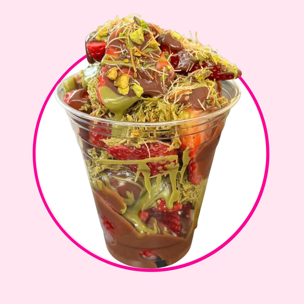 Dubai Chocolate Strawberry Cup - Drip n Dip Fort Lauderdale